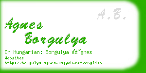 agnes borgulya business card